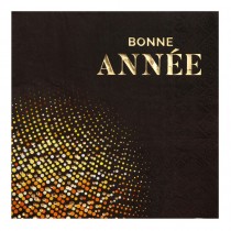 10 SERVIETTES PAPIER ANNÉE GOLDEN 33CM NOIR