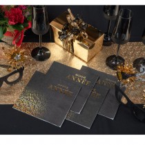 10 SERVIETTES PAPIER ANNÉE GOLDEN 33CM NOIR