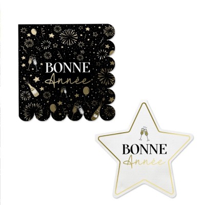 10 SERVIETTES PAPIER BONNE ANNÉE