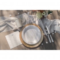 10 SERVIETTES PAPIER BULLES 33CM BLANC