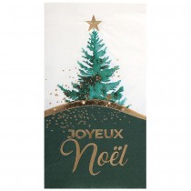10 SERVIETTES PAPIER FORÊT NOËL 33X40CM VERT SAPIN