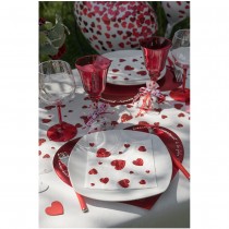 10 SERVIETTES PAPIER MOTIF CUR ROUGE 33CM BLANC