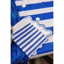 10 SERVIETTES PAPIER RAYÉ DOLCE VITA 33CM BLEU