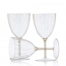 10 VERRES À VIN LUXE 200ML - PAILLETÉ OR