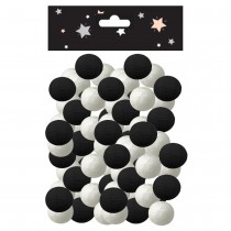 100 BOULES PAPIER NOIRES ET BLANCHES