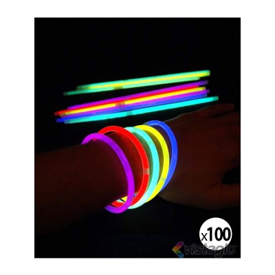 Nuangoo 130 Pièces Bracelet Fluorescent,Fluorescent Lumineux，Pour fabriquer  des colliers et des bracelets pour les carnavals, les fêtes et les