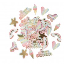 100 CONFETTIS ANNIVERSAIRE PASTEL PARTY 1.5-5CM