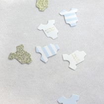 100 CONFETTIS BODY 3CM BÉBÉ CIEL