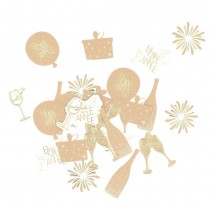 100 CONFETTIS CARTON ANNÉE PÉTILLANT 1.2-3.4CM