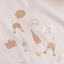 100 CONFETTIS CARTON ANNÉE PÉTILLANT 1.2-3.4CM