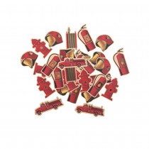 100 CONFETTIS CARTON POMPIER 2.5-4.5CM ROUGE