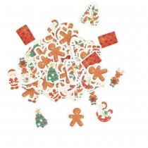 100 CONFETTIS PAPIER CONTE NOËL 3CM ROUGE BLANC