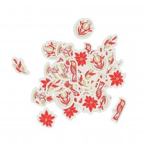 100 CONFETTIS PAPIER FÉERIE NOËL 3CM ROUGE BLANC