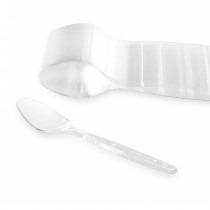100 CUILLÈRES À SOUPE RÉUTILISABLES 18CM TRANSPARENT