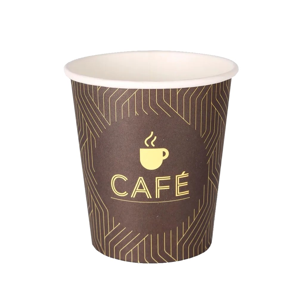 100 VERRES À CAFÉ 120 CC CARTON MARRON BIODÉGRADABLES