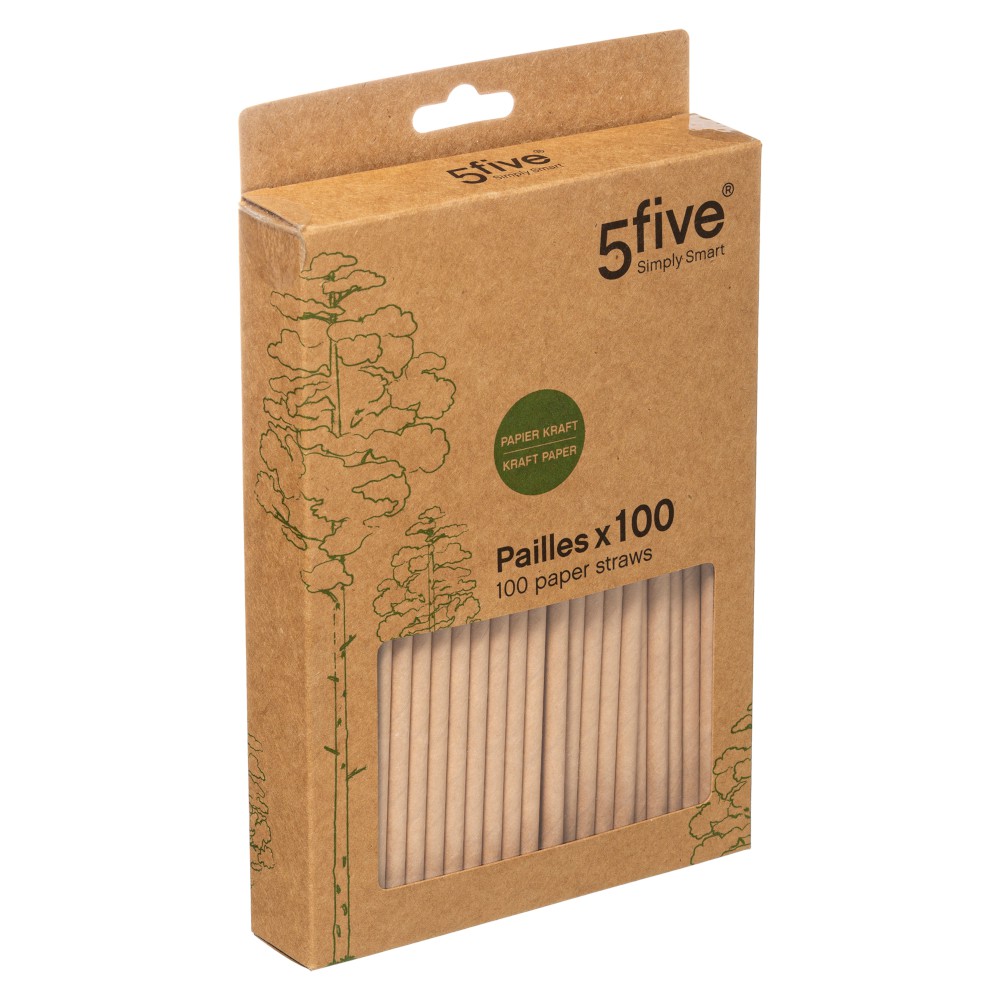 100 PAILLES RECYCLABLE PAPIER KRAFT