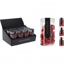 114 GRELOTS MÉTAL NOËL SUSPENSION 15-25-30MM ROUGE