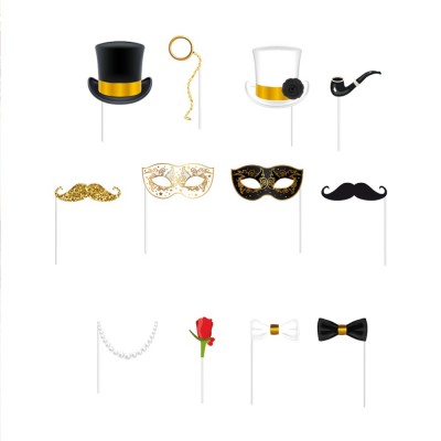 12 ACCESSOIRES PHOTOBOOTH SOIRÉE CHIC