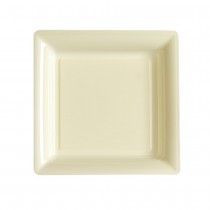 12 ASSIETTES À DESSERT CARRÉES RÉUTILISABLES 18CM IVOIRE
