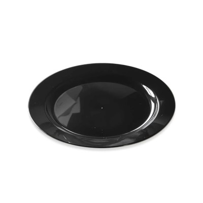 12 ASSIETTES RONDES RÉUTILISABLES 19CM ÉBÈNE