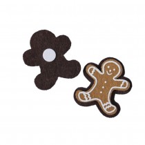12 BONHOMMES DÉCO STICKER BISCUIT 4X4.5CM MARRON