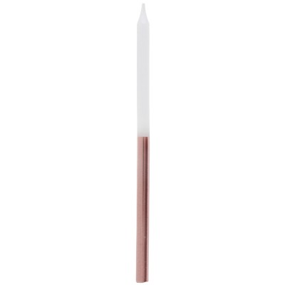 12 BOUGIES PARAFFINE Ø0.5CM 12.5CM BLANC OR ROSE