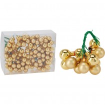 12 BOULES VERRE DÉCO NOËL SUSPENSION 2CM OR