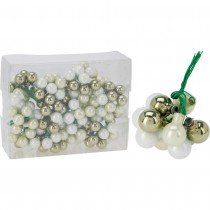 12 BOULES VERRE DÉCO NOËL SUSPENSION 2CM VERT