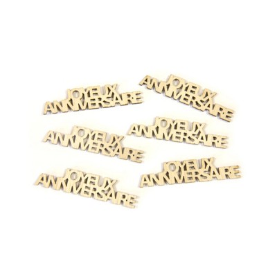 12 CONFETTIS JOYEUX ANNIVERSAIRE BOIS NATUREL