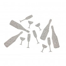 12 CONFETTIS TISSU SOIRÉE DE FÊTE ARGENT