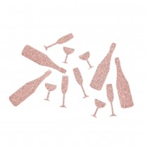 12 CONFETTIS TISSU SOIRÉE DE FÊTE OR ROSE