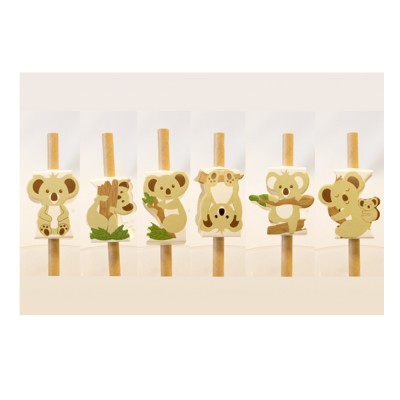12 DÉCORS POUR PAILLE MOTIF KOALA