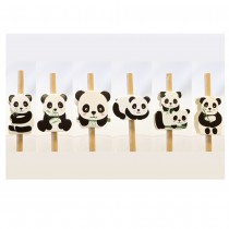 12 DÉCORS POUR PAILLE MOTIF PANDA