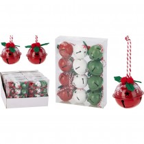 12 GRELOTS MÉTAL DÉCO MOTIF NOËL SUSPENSION 4CM