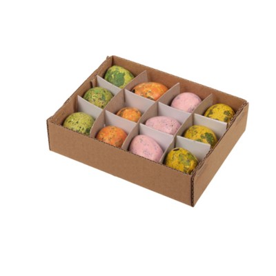 12 OEUFS CAILLE PLASTIQUE 3CM COLORÉ