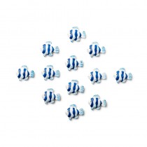 12 POISSONS RÉSINE ADHÉSIFS 2,5 CM