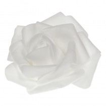 12 ROSES EN POLYFOAM BLANC 7 CM