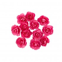 12 ROSES PAPIER DÉCORATIF ADHÉSIF 3.5CM FUCHSIA