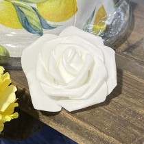 12 ROSES POLYFOAM 7CM BLANC