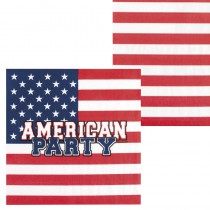 12 SERVIETTES AMERICAN PARTY