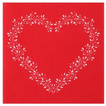 12 SERVIETTES PAPIER AIRLAID CUR 40CM ROUGE