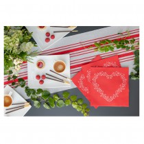12 SERVIETTES PAPIER AIRLAID CUR 40CM ROUGE