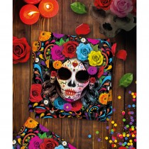 12 SERVIETTES PAPIER CATRINA SQUELETTE 33CM NOIR