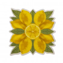 12 SERVIETTES PAPIER MOTIF CITRON 31CM JAUNE