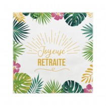 12 SERVIETTES PAPIER RETRAITE TROPICAL 33CM