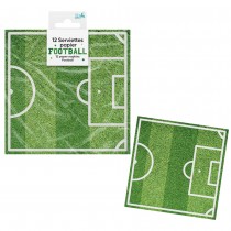 12 SERVIETTES PAPIER TERRAIN FOOTBALL 29CM VERT