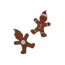 12 STICKERS BONHOMME PAIN D\'ÉPICES 6X4CM MARRON