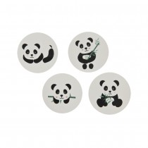 12 STICKERS PANDA 4CM