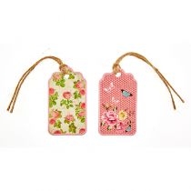 12 TAG ROMANTIQUE FLEURS ET POIS