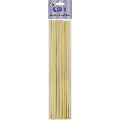 12 TIGES MAINTIEN PIÈCE MONTÉE BOIS 30CM
